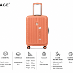 Verage Rome Monti Pp Trolley 4W Spcs  20" All With Front Pocket-Orange MS Department Store Oman