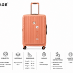 Verage Rome Monti Pp Trolley 4W Spcs  24" All With Front Pocket-Orange MS Department Store Oman