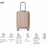 Verage Rome Monti Pp Trolley 4W   20" All With Front Pocket-Champagne MS Department Store Oman