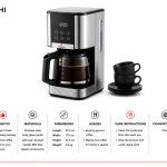 Mebashi Drip Coffee Machine Digital Touch Screen (1.5L; Blk SS) MS Department Store Oman