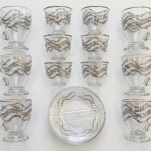 Crystal 1*8(18Pcs Tea Set Gold) MS Department Store Oman