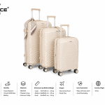 Prince Pp Trolley 3Pcs Set -20-28-32" Beige MS Department Store Oman