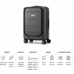 Antler Sofia Pp 4W Trolley S Cabin With Front Pocket 20" - D.Grey MS Department Store Oman