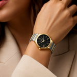 Lee Cooper Women'S Watches Analog Black Dial With Two-Toned Stainless Steel Band MS Department Store Oman