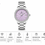 Daniel Klein Women'S Crystal Bezel Pink Dial Stainless Steel Date Watch MS Department Store Oman