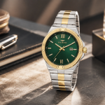 Ferro Women's Two-Tone Stainless Steel Analog Watch with Green Dial & Date Display MS Department Store Oman