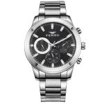 Ferro Women's Stainless Steel Multi-Function Analog Watch – Black Dial, Silver Bracelet MS Department Store Oman