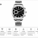 Ferro Women's Stainless Steel Multi-Function Analog Watch – Black Dial, Silver Bracelet MS Department Store Oman