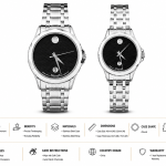 Sveston Two-Tone Couple Watch Set – Black Dial with Silver & Gold Stainless Steel Strap – Assorted MS Department Store Oman