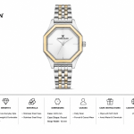 Daniel Klein Women'S Two-Tone Stainless Steel Octagonal Analog Wrist Watch – Silver White Dial MS Department Store Oman