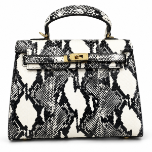 Premium Snake Print Top Handle Satchel Handbag