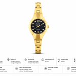 Sveston Women’s Analog Watch with Crystal-Studded Dial and Metal Bracelet MS Department Store Oman