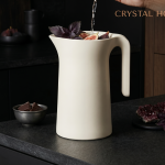Crystal Vacuum Flask - Milk White Silver ) 1 * 12 (1 Liter) MS Department Store Oman