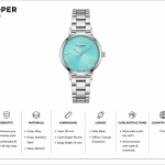 Lee Cooper Women'S Watches Analog Tiffany Blue Dial With Silver Stainless Steel Band MS Department Store Oman