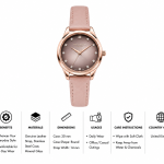 Lee Cooper London Women'S Watch Rose Gold Case With Pastel Pink Leather Strap And Crystal Markers MS Department Store Oman