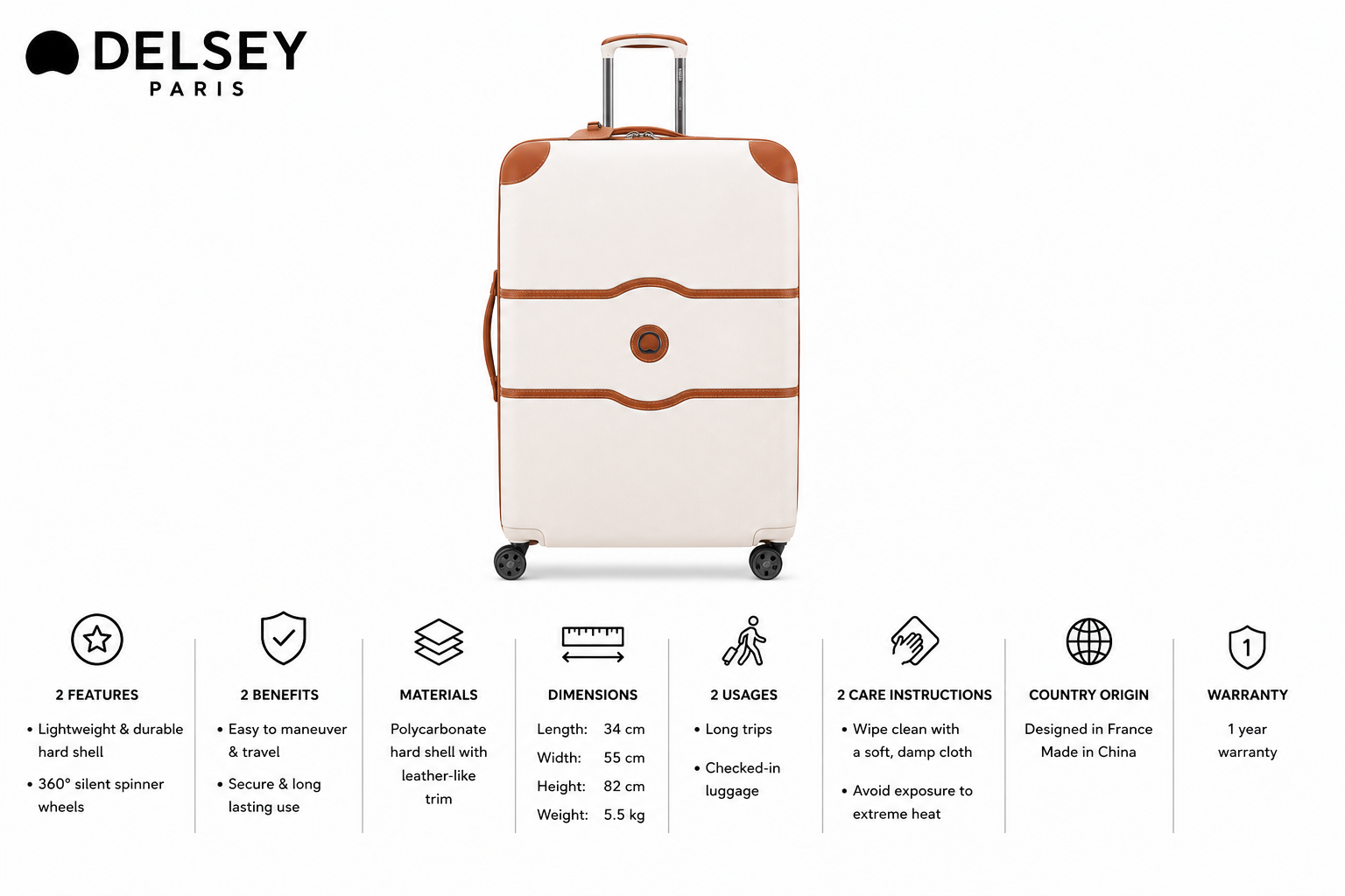 Delsey Trolley Chatelet Air 2.0 831 82 4Dw Case Angora MS Department Store Oman