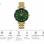 Daniel Klein Women'S Green Dial Gold-Tone Stainless Steel Analog Watch MS Department Store Oman