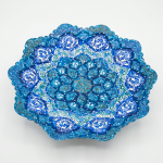 Ornate Hand-Painted Blue Floral Ceramic Decorative Plate MS Department Store Oman