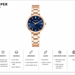Lee Cooper London Women'S Rose Gold Quartz Watch With Blue Dial And Link Bracelet MS Department Store Oman