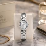 Ceshdun Women’S Silver Tone Oval Quartz Watch Set With Minimal Dial & Elegant Bracelet MS Department Store Oman