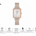 Daniel Klein Women'S Two-Tone Square Analog Stainless Steel Wrist Watch – Rose Gold & Silver MS Department Store Oman