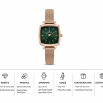 Daniel Klein Women'S Rose Gold Mesh Strap Green Square Dial Watch MS Department Store Oman