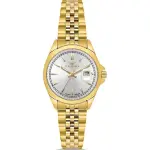 Ferro Classic Gold Stainless Steel Women's Analog Watch with Date Display – Silver Dial MS Department Store Oman