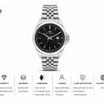Ferro Women's Classic Stainless Steel Analog Watch with Black Dial & Date Display MS Department Store Oman