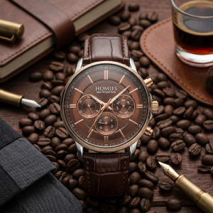 Homies Brown Leather Multifunction Watch MS Department Store Oman