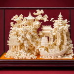 Intricate Miniature Oriental Pagoda And Junk Ship Display Piece MS Department Store Oman