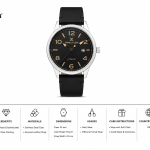 Daniel Klein Men'S Classic Analog Leather Strap Watch With Date Display – Black Dial & Silver Stainless Steel Case MS Department Store Oman