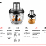 Chopper + 0.7L Glass Bowl (3L;2Speed;Blk)  MS Department Store Oman