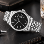 Ferro Women's Classic Stainless Steel Analog Watch with Black Dial & Date Display MS Department Store Oman