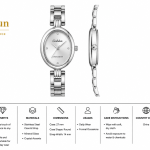 Ceshdun Women’S Silver Tone Oval Quartz Watch Set With Minimal Dial & Elegant Bracelet MS Department Store Oman