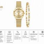 Ceshdun Gold-Tone Women’S Octagonal Wristwatch With Champagne Dial & Roman Numerals MS Department Store Oman