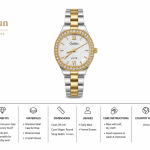 Ceshdun Elegant Two-Tone Crystal Bezel Women’S Wrist Watch MS Department Store Oman