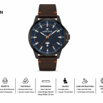 Daniel Klein Men'S Analog Quartz Watch With Blue Dial & Brown Leather Strap MS Department Store Oman
