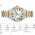 Ceshdun Women'S Silver Dial & Gold Bezel Watch With Bracelete MS Department Store Oman