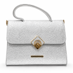 ANGELPOLO Classic Quilted Top-Handle Satchel with Turn-Lock Closure