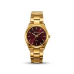 Ceshdun Women’S Gold Quartz Watch Set With Burgundy Dial & Matching Bracelet MS Department Store Oman