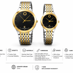 Sveston Two-Tone Couple Watch Set with Stainless Steel Bracelet & Date Display – Assorted MS Department Store Oman