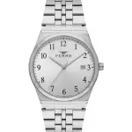 Ferro Classic Silver Stainless Steel Analog Watch with Date Display MS Department Store Oman
