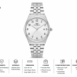 Ferro Classic Silver Stainless Steel Analog Watch with Date Display MS Department Store Oman
