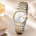 Ferro Two-Tone Analog Watch for Men with Date Window – Silver & Gold Stainless Steel MS Department Store Oman