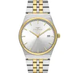 Ferro Two-Tone Analog Watch for Men with Date Window – Silver & Gold Stainless Steel MS Department Store Oman