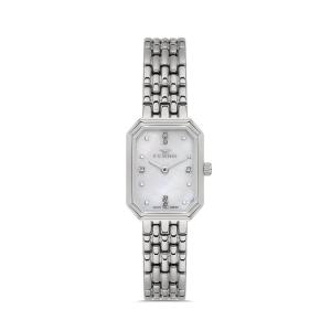Ferro Women's Silver Stainless Steel Analog Watch with Mother-of-Pearl Dial & Crystal Hour Markers MS Department Store Oman