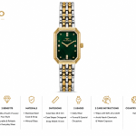 Ferro Women's Rectangular Green Dial Two-Tone Stainless Steel Analog Watch MS Department Store Oman