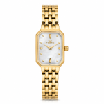 Ferro Gold-Tone Rectangular Women’s Watch with Mother of Pearl Dial & Crystal Markers MS Department Store Oman