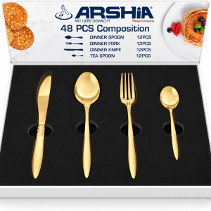 Arshia Cutlery Set 48 Pieces-TM333GGS