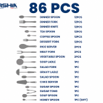 Arshia 86 Pieces Cutlery Sets